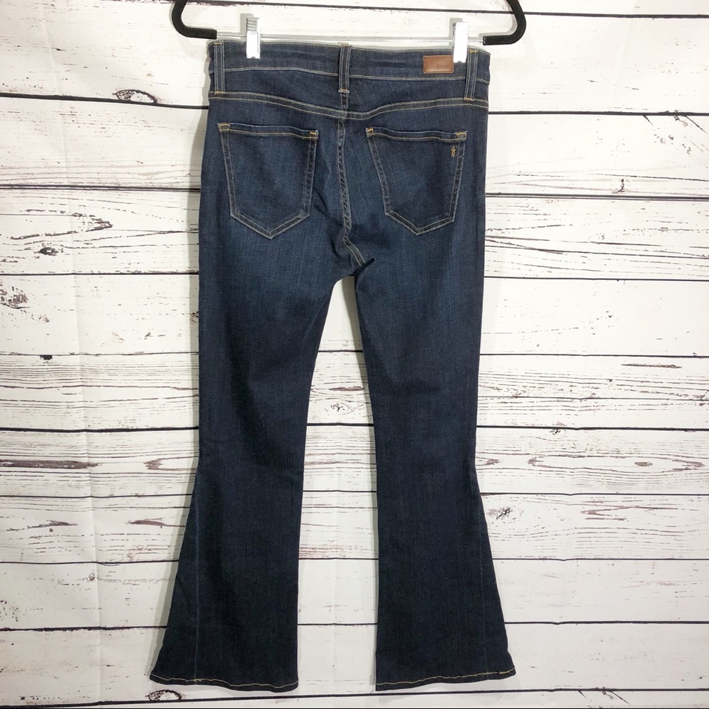 Joie Ravine Mid Rise Flare Jeans: Dark Wash - Picture 4 of 8